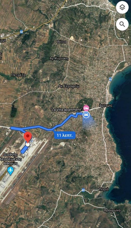 La Vita Apartments-Near Airport & Sea Artemida  Ngoại thất bức ảnh